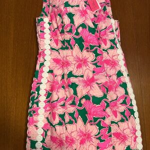 Lilly Pulitzer Pink Floral Dress with Green Accents